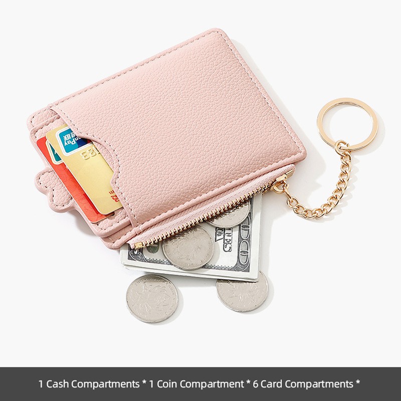 Short wallet with strips open for display Short wallet with strips open for display